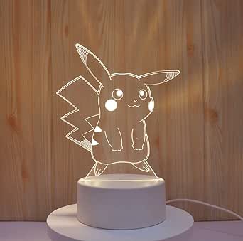 3D LED Pikachu Pokemon remote controller lamp 12 colors