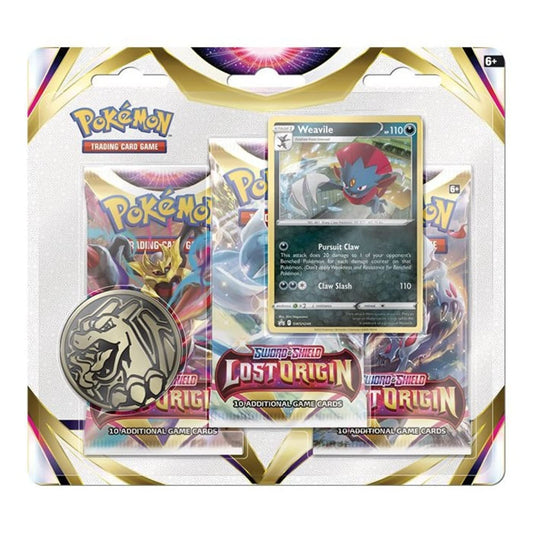 Pokémon TCG Sword &amp; Shield 3 Pack Blister Lost Origin ENG New &amp; Sealed