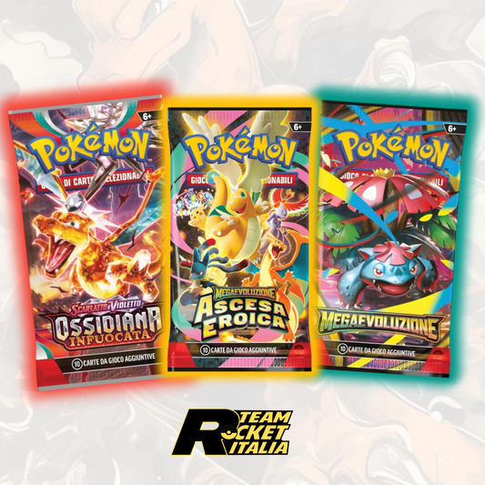 Bustine 3x Bundle ITA -Ossidiana Infuocata -Mega evoluzione -Ascesa Eroica